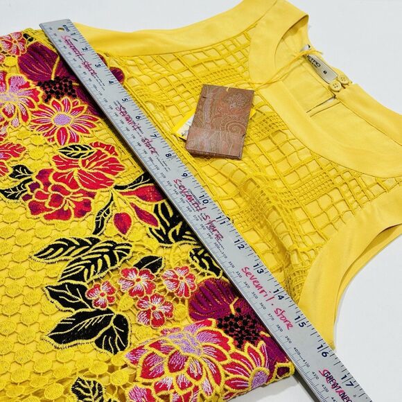 ETRO Sleeveless Embroidered Lace Flower Sleeveless Top Yellow 40/4 NWT $1,640 - Picture 10 of 12